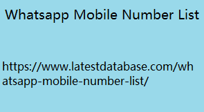 whatsapp mobile number list